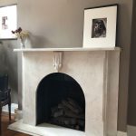 Painted faux marble fireplace