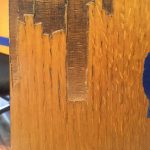 Damaged oak laminate door