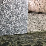Terrazzo, painted (left) and real (right)